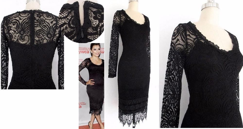 vestido de comprimento medio rendado