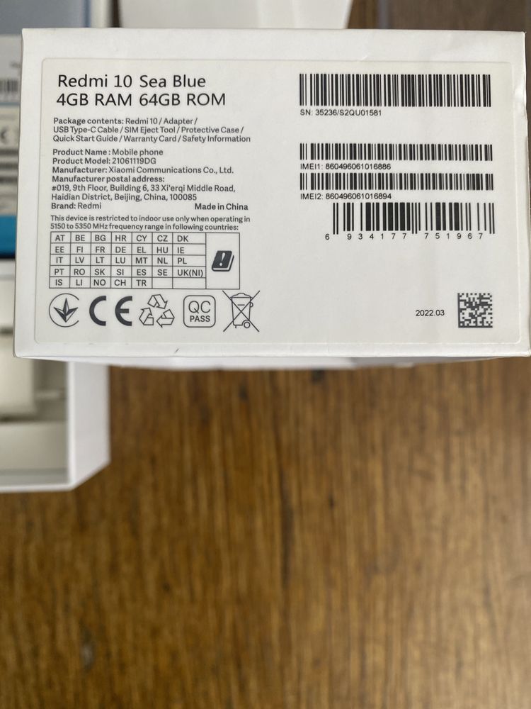 Redmi 10 Sea Blue 4GB RAM 64GB ROM