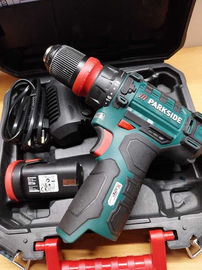 Parkside Aparafusadora 12 V com bateria e carregador