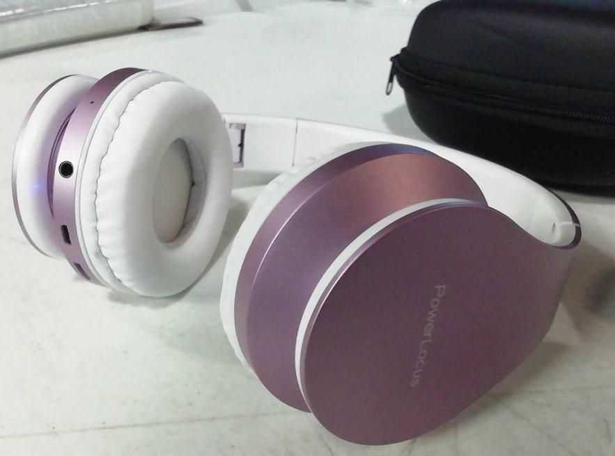 POWERLOCUS Headphones Bluetooth Dobraveis Cor Rosa