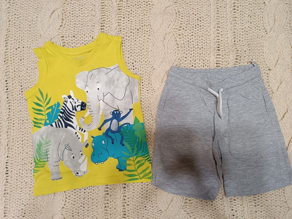 98/104 zestaw na lato krótkie spodenki paczka paka H&M C&A dżungla zwi