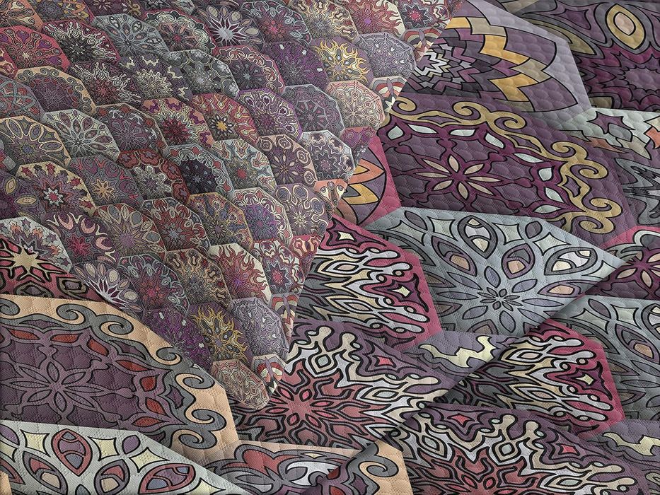 ABAKUHAUS Marokańska narzuta na łóżko, poduszki retro 264 x 220 cm