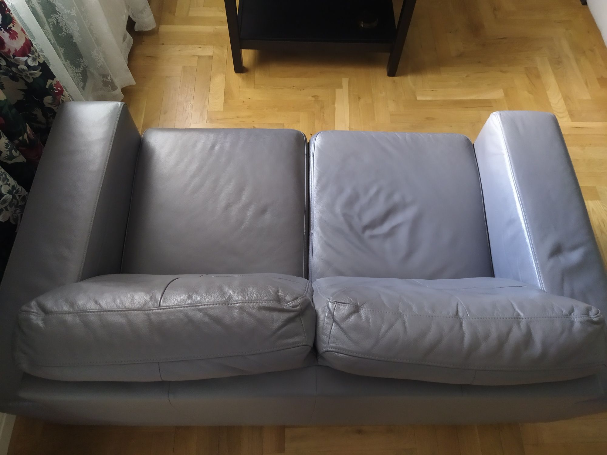 Kanapa IKEA skogaby dwuosobowa szara skórzana sofa