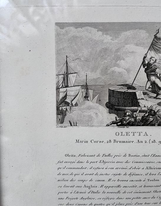 Akwaforta Napoleon, marynarz Oletta 1815r