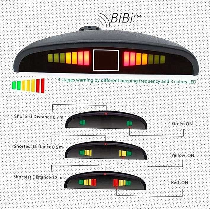 Парковочная система на 4 датчика патронник assistant с led дисплеем