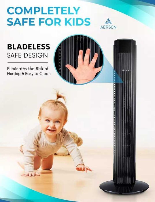 Ventilador de torre AERSON® 80 cm con mando a distancia ventilador ve