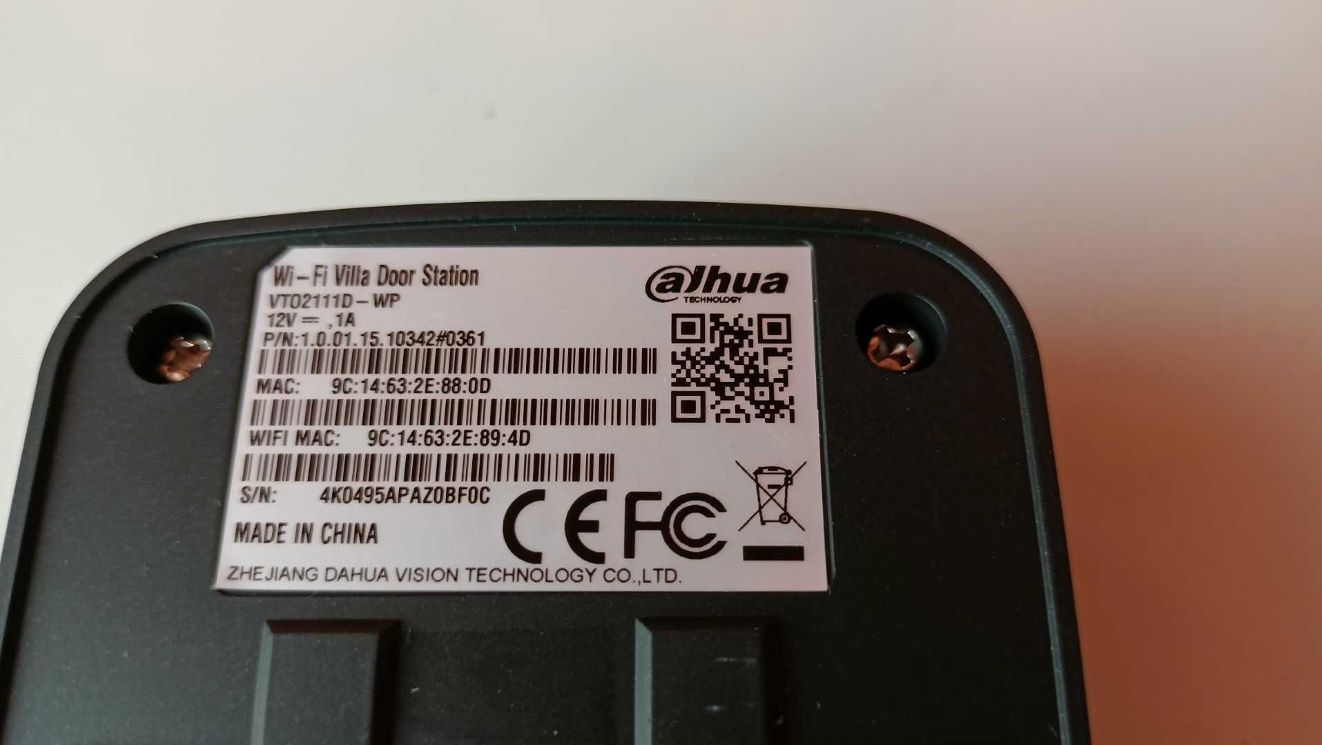 Wideodomofon Wi-Fi Dahua VTO2111D-WP