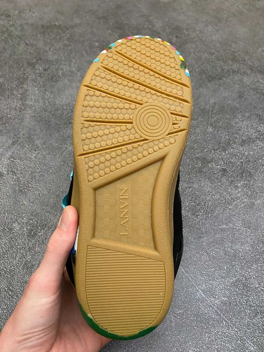 Lanvin Curb Sneakers Black Blue Paint Premium