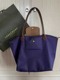 Torba Longchamp fiolet Le Pliage rozmiar L