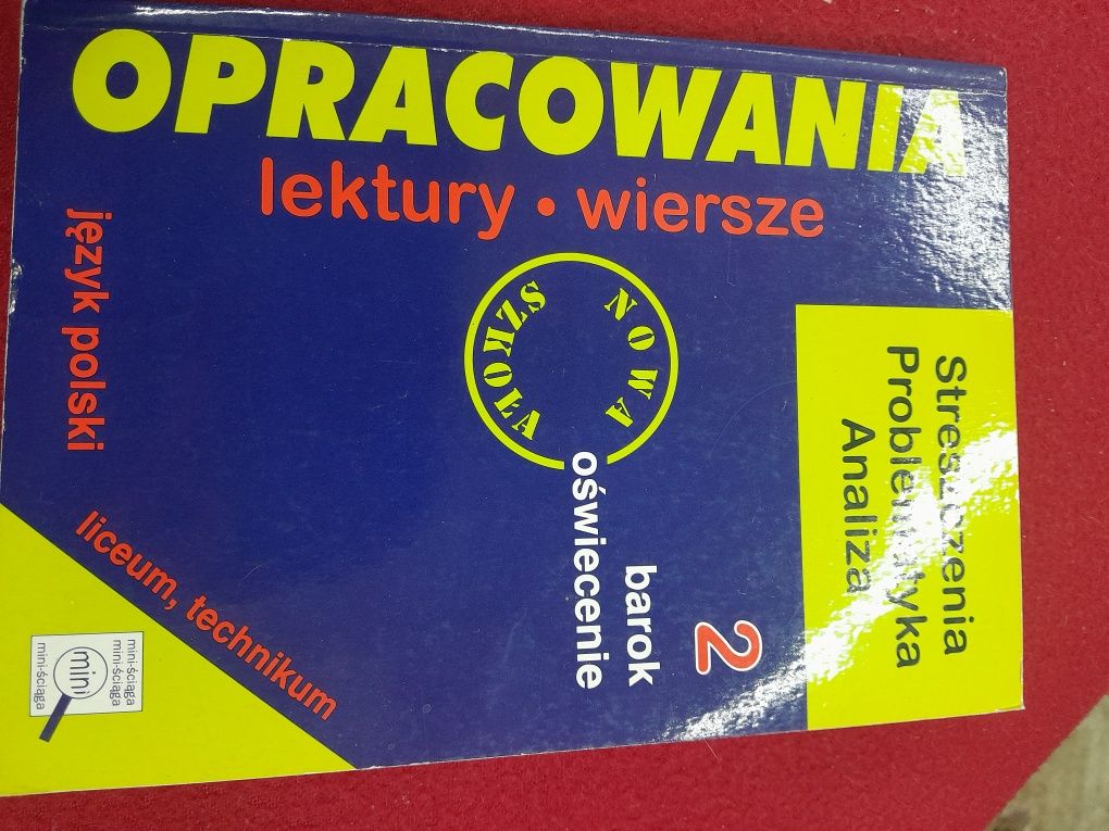 Opracowanie lektury wiersze szkoła średnia język polski