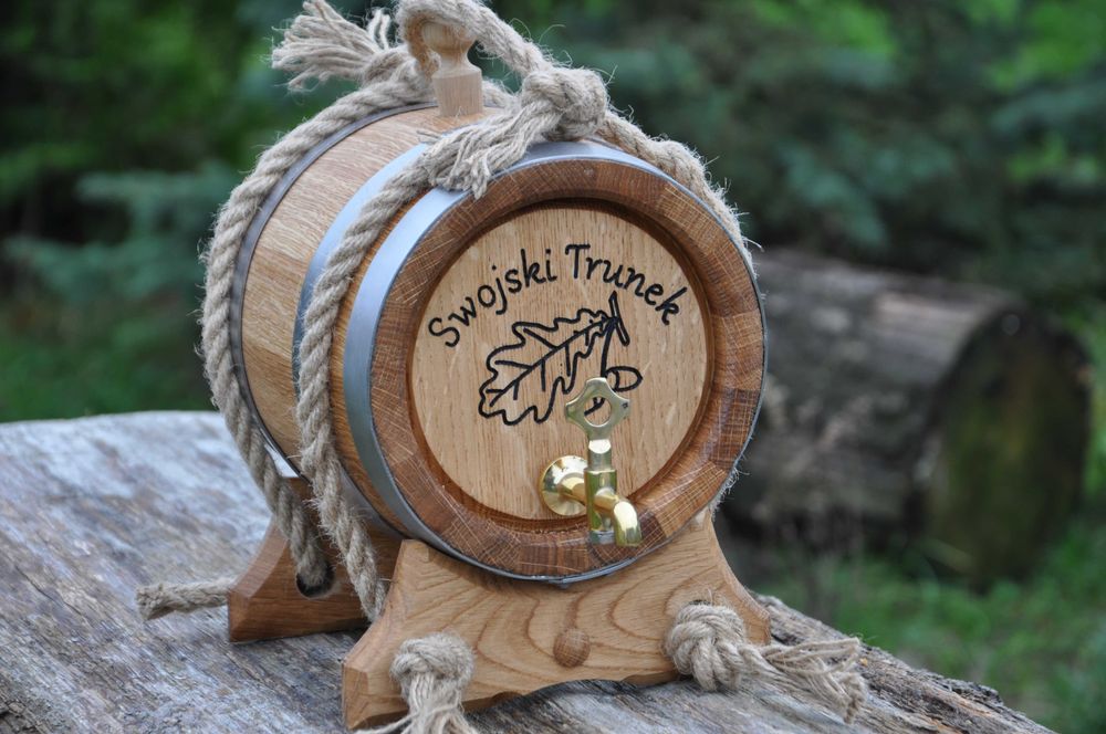 Nowa Beczka Dębowa 3L 5L 10L 20L z kranem mosiężnym na alkohol bimber