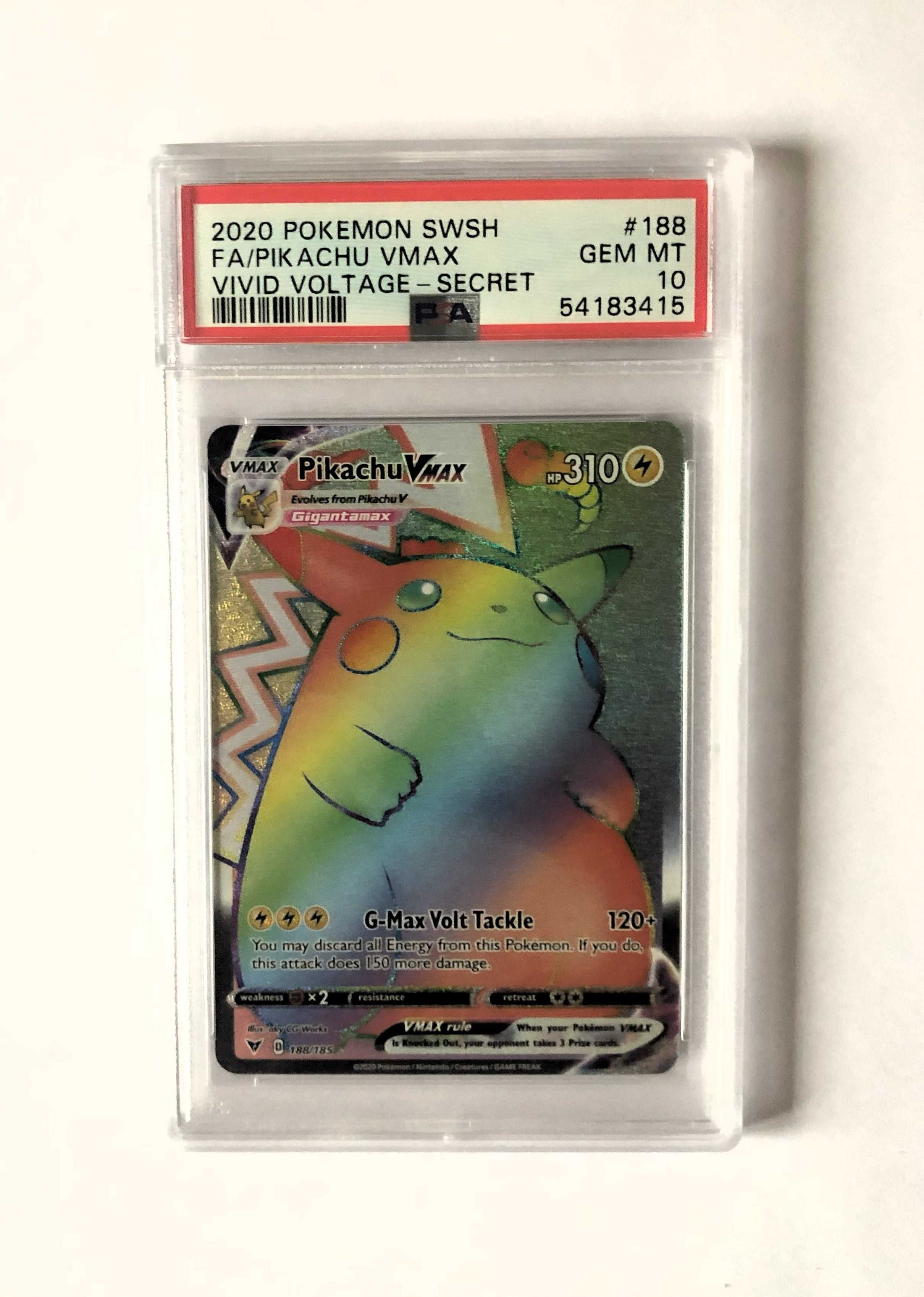 PSA 10 Pokemon Pikachu VMAX 2020 SWSH Vivid Voltage 188/185 Secret FA