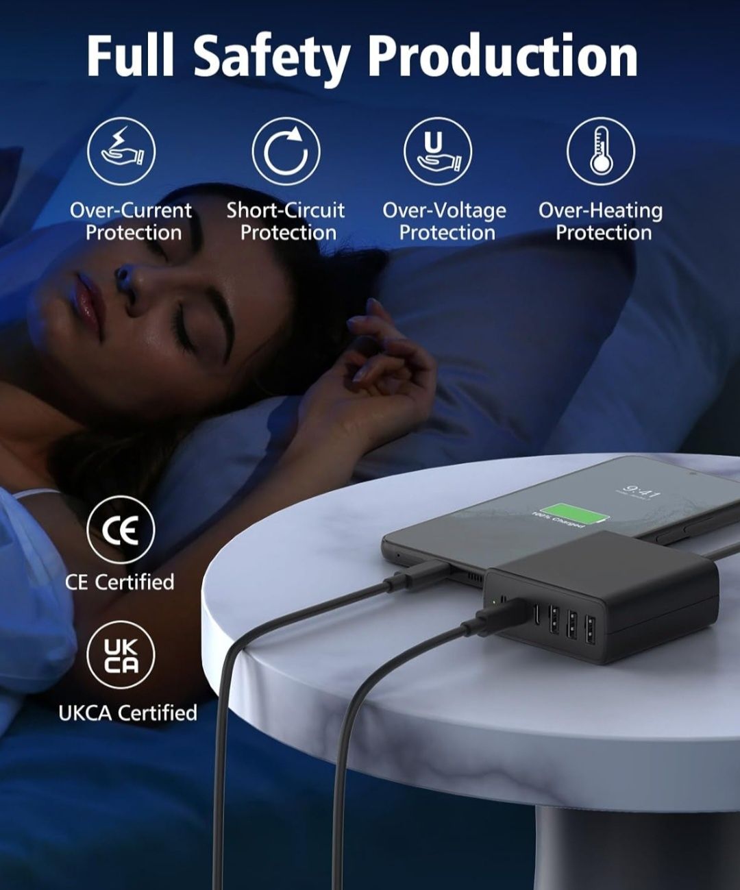 Ładowarka 100W USB C, 6 portów stacji ładującej USB C