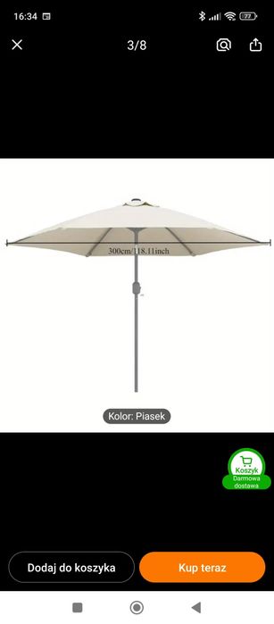 Zadaszenie do parasola ogrodowego