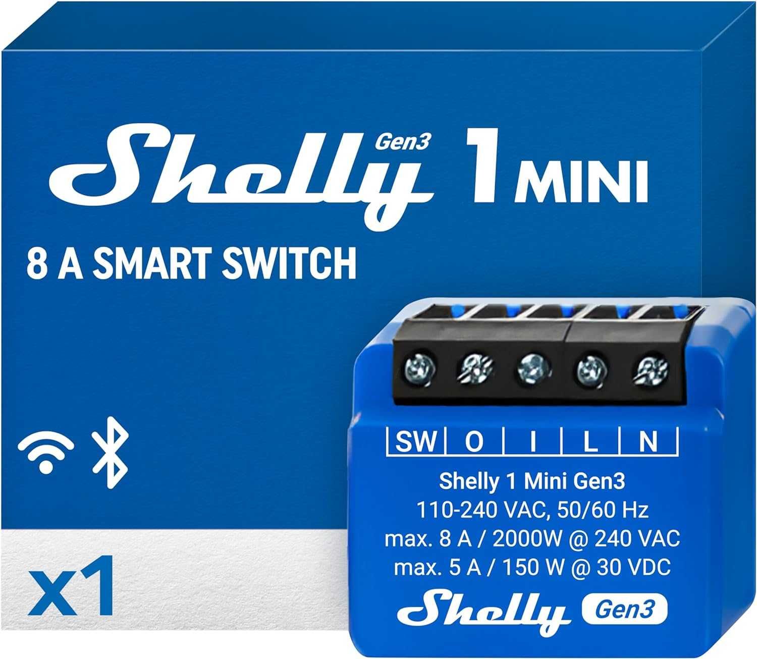 Shelly 1 Mini Gen3 Inteligentny przekaźnik WiFi i Bluetooth 1-kanałowy