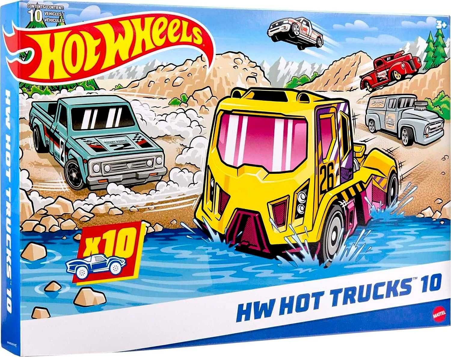 Hot Wheels 10-Car Hot Trucks HMK46 Mattel Хот Вілс машинки Вантажівки