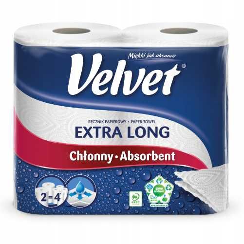 Ręcznik papierowy Velvet Extra Long 10 opak a'2 (22m) 2-war *celuloza