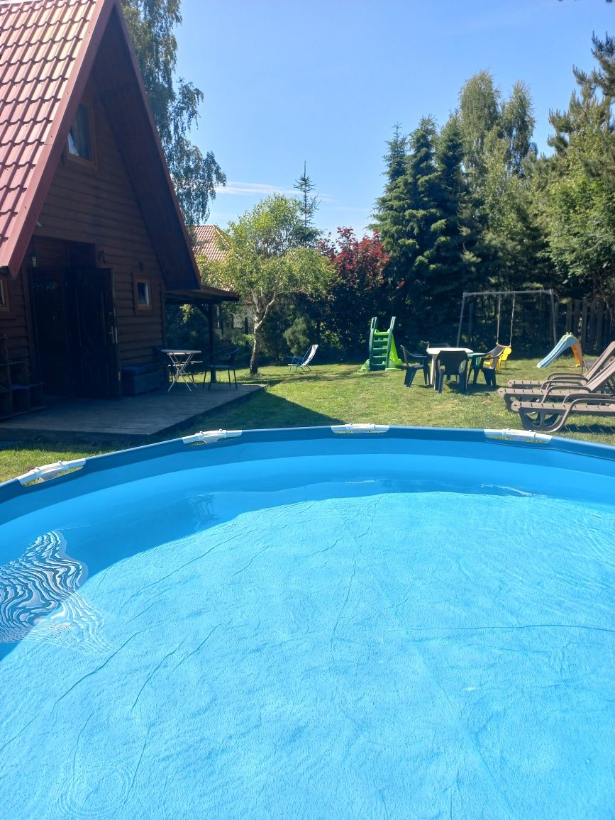 wolny od 24.08 domek max.7 os. nad jeziorem basen balia z jacuzzi