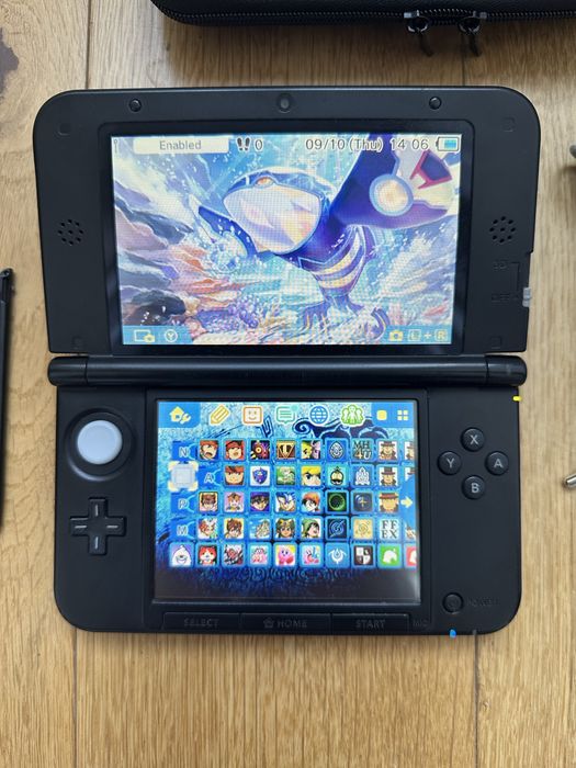 3DS XL Azul (128Gb, 200+ jogos, Pokemon/ Mario/ Zelda/ Inazuma/ etc)