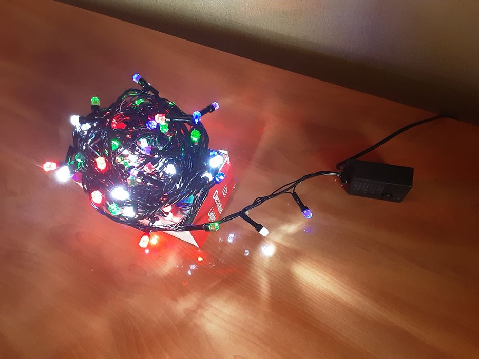 Гірлянда на 6 м,88 LED діодів, дріт гнучкий чорний,різнокольорова