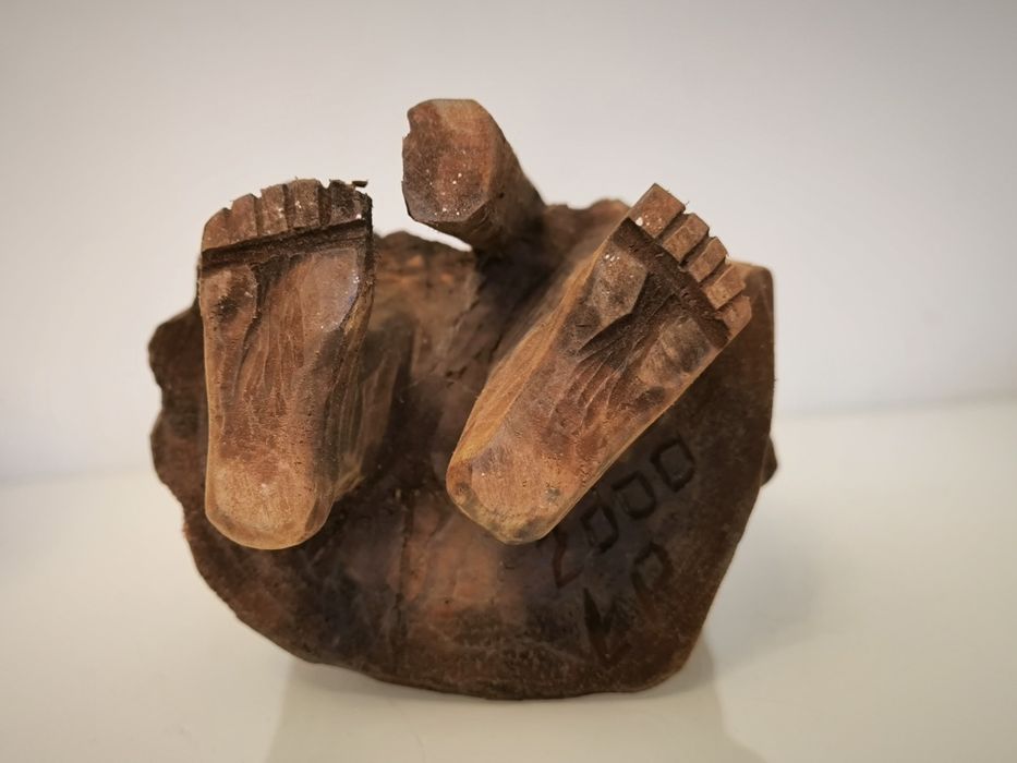 Rzeźba ludowa sygnowana Święty Krzysztof