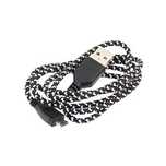 Kabel microUSB 1m czarny oplot