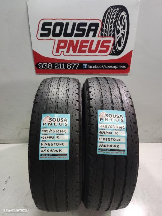 2 pneus semi novos 195-65r16c firestone - oferta dos portes