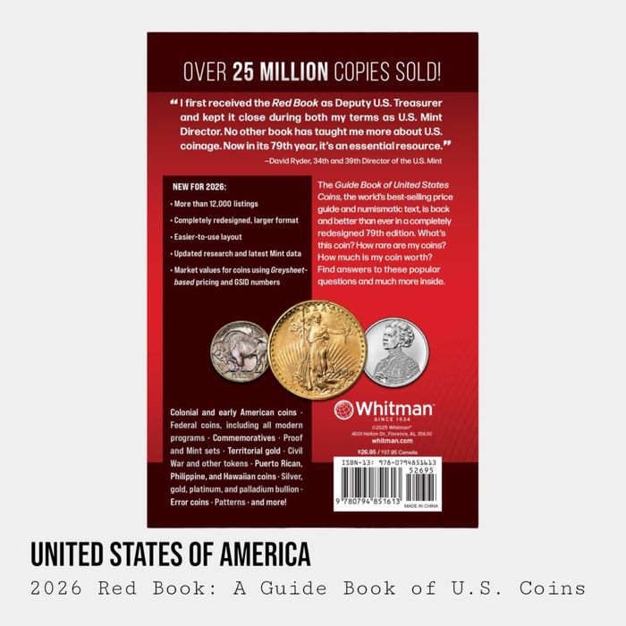 2026 Red Book • Каталог монет США • Тверда обкладинка • Нова