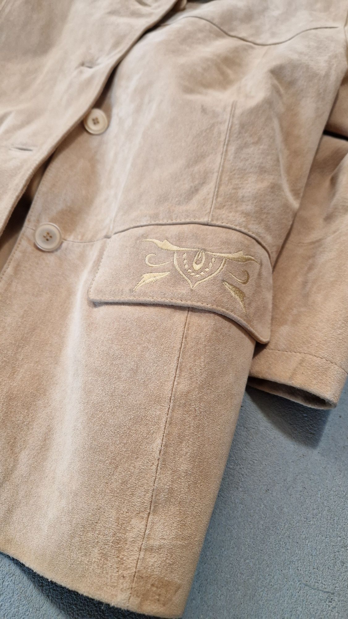 Skórzana kurtka vintage zamsz