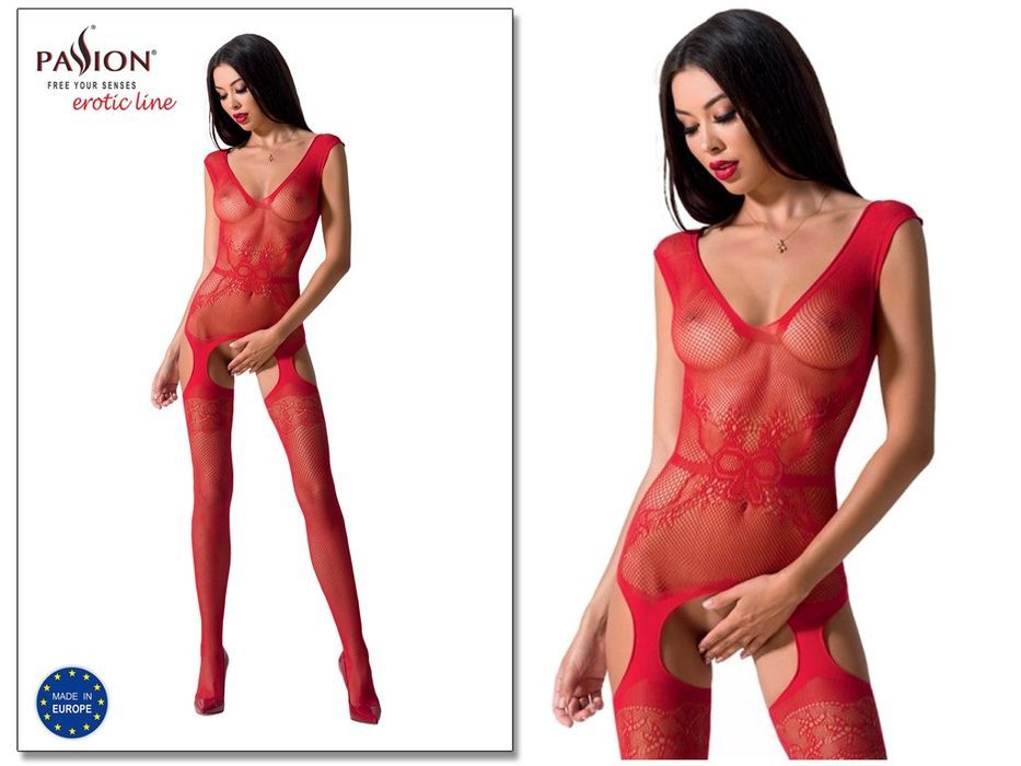 Bielizna erotyczna czerwone bodystocking UNI