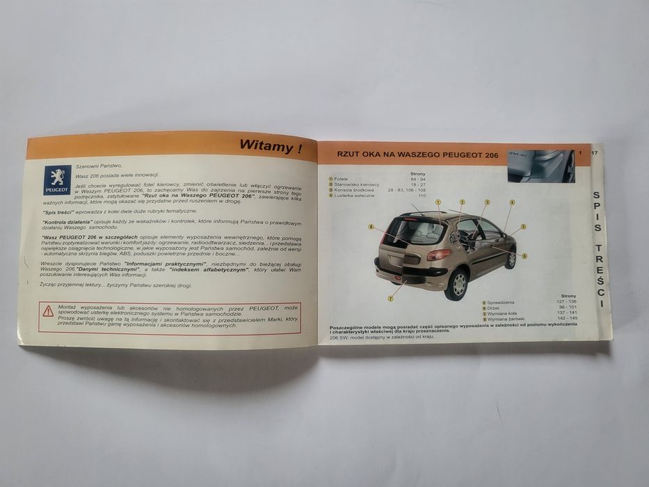 Instrukcja obsługi do samochodu Peugeot 206 Nowa Język Polski