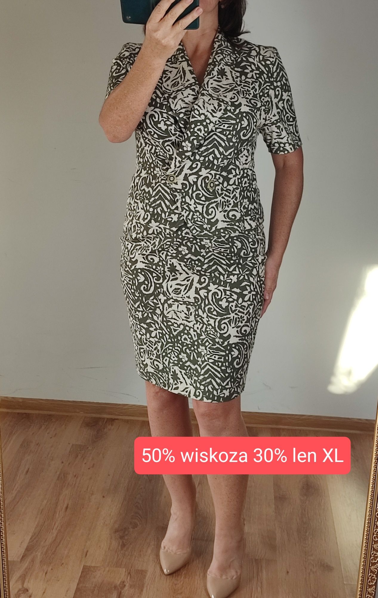 Kostium dwuczęściowy XL len wiskoza