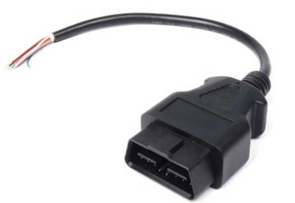 Кабель удлинитель OBD2 20см ОБД 16-pin ПАПА под пайку распайку