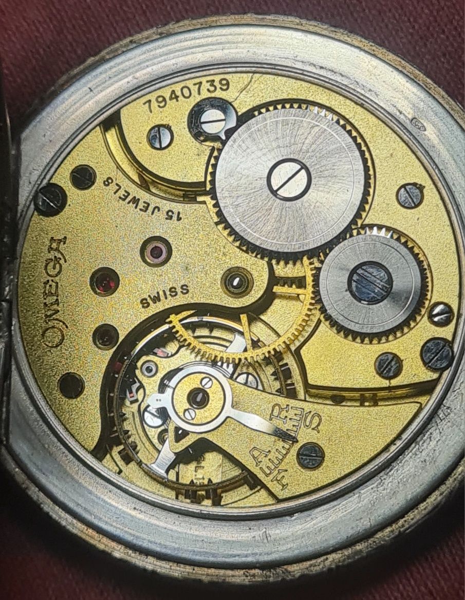 Omega srebro 0.900 zegarek kieszonkowy