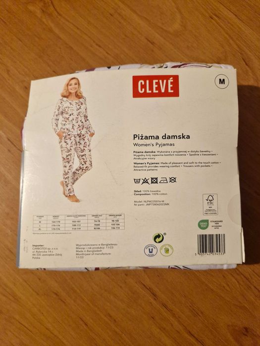 NOWA Piżama damska bawełniana rozm. M Cleve
