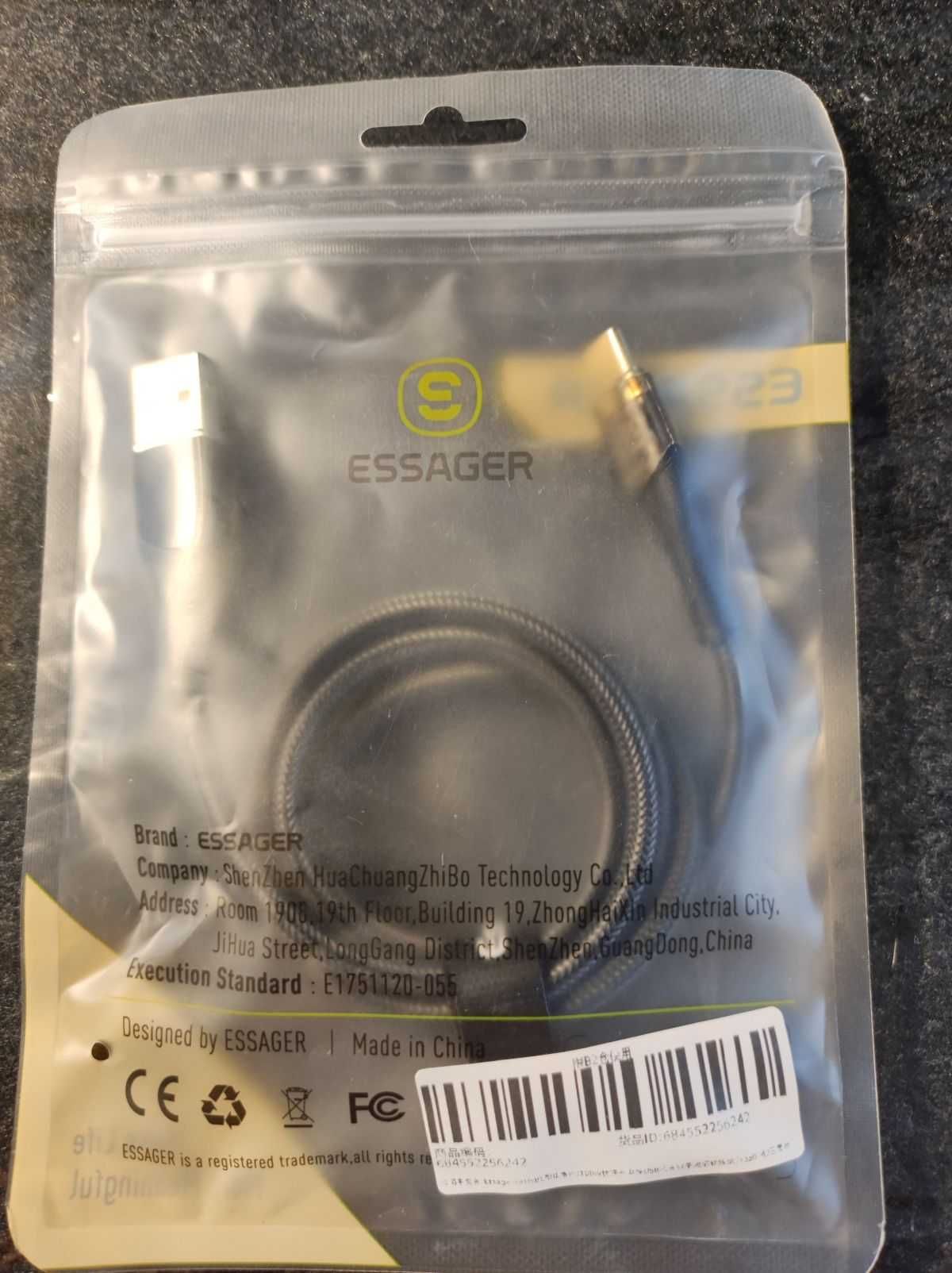 Kabel Essager USB type A-C PD60W 1m
