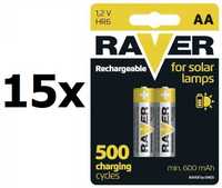 Akumulatorki Raver Solar 1,2V AA 600mAh - 15 blistrów/30szt