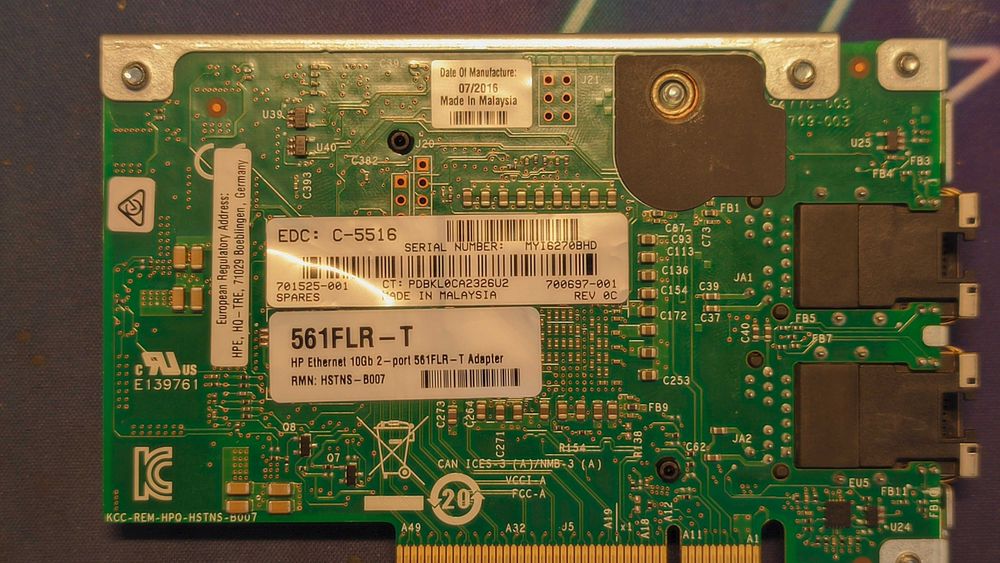 Серверный сетевой Адаптер HP Ethernet 10Gb 2-port 561T Adapter