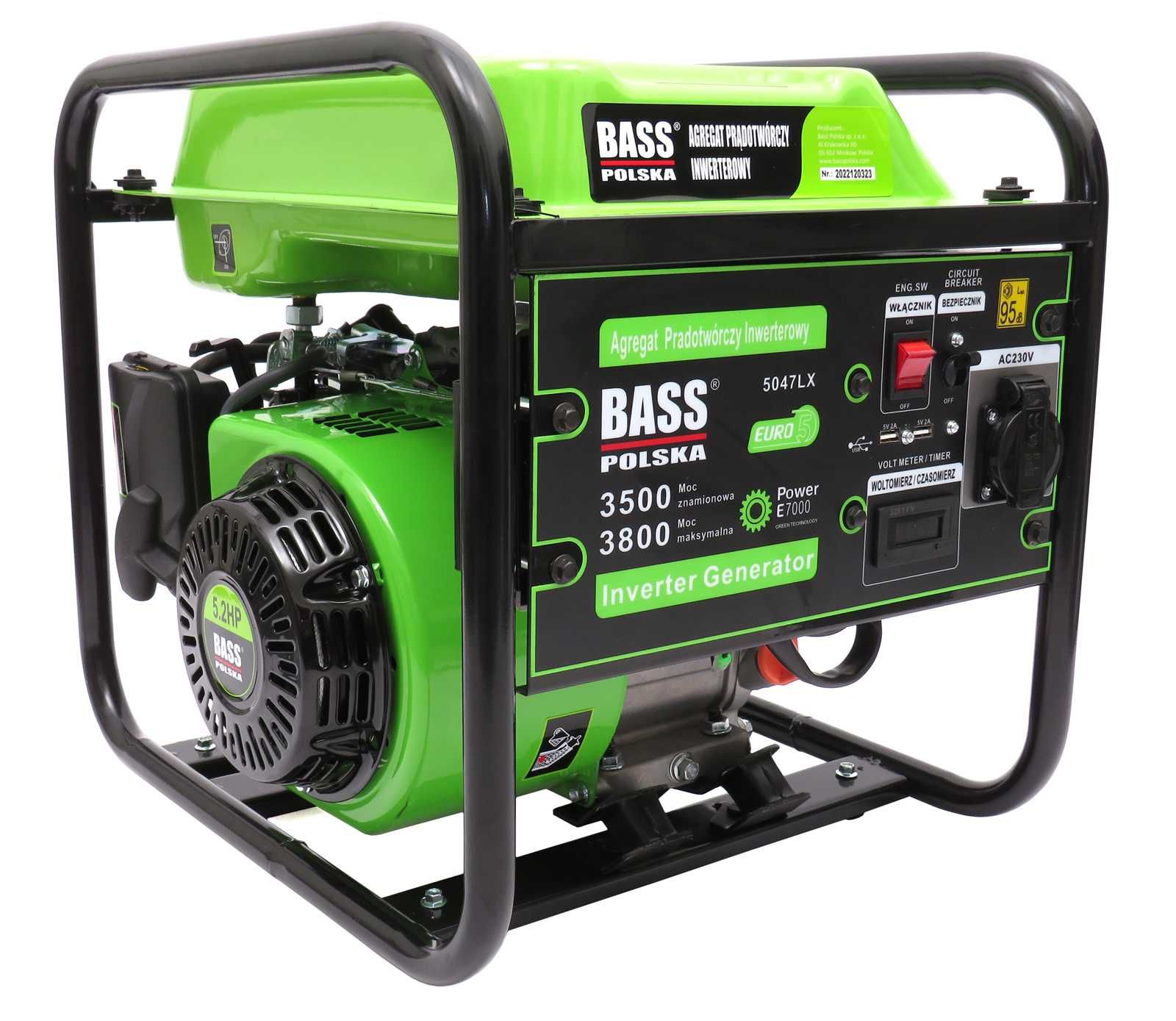 BASS Agregat Prądotwórczy Inwertorowy 3,8kw 3800w 230v Avr 5047