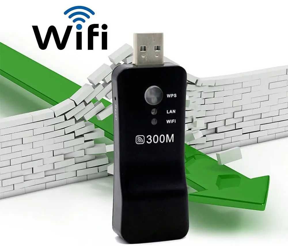 Адаптер-ретранслятор PIX-LINK 300Mbs USB репітер Wi-Fi для Smart TV/ПК