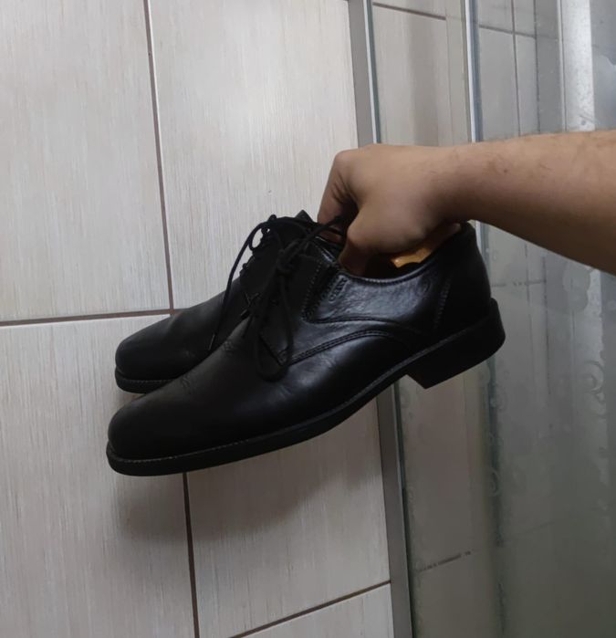 buty męskie Geox 42 unisex eleganckie czarne wiązane comfort mokasyn c