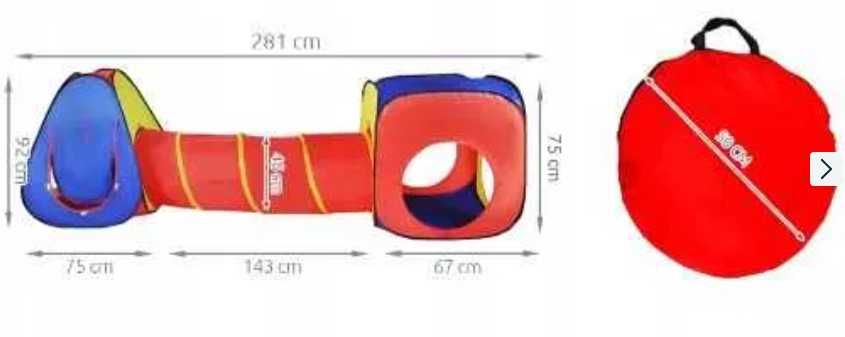 NAMIOT DZIECIĘCY DOMEK Z TUNELEM tipi dla dziecka 3w1 Do domu i ogrodu