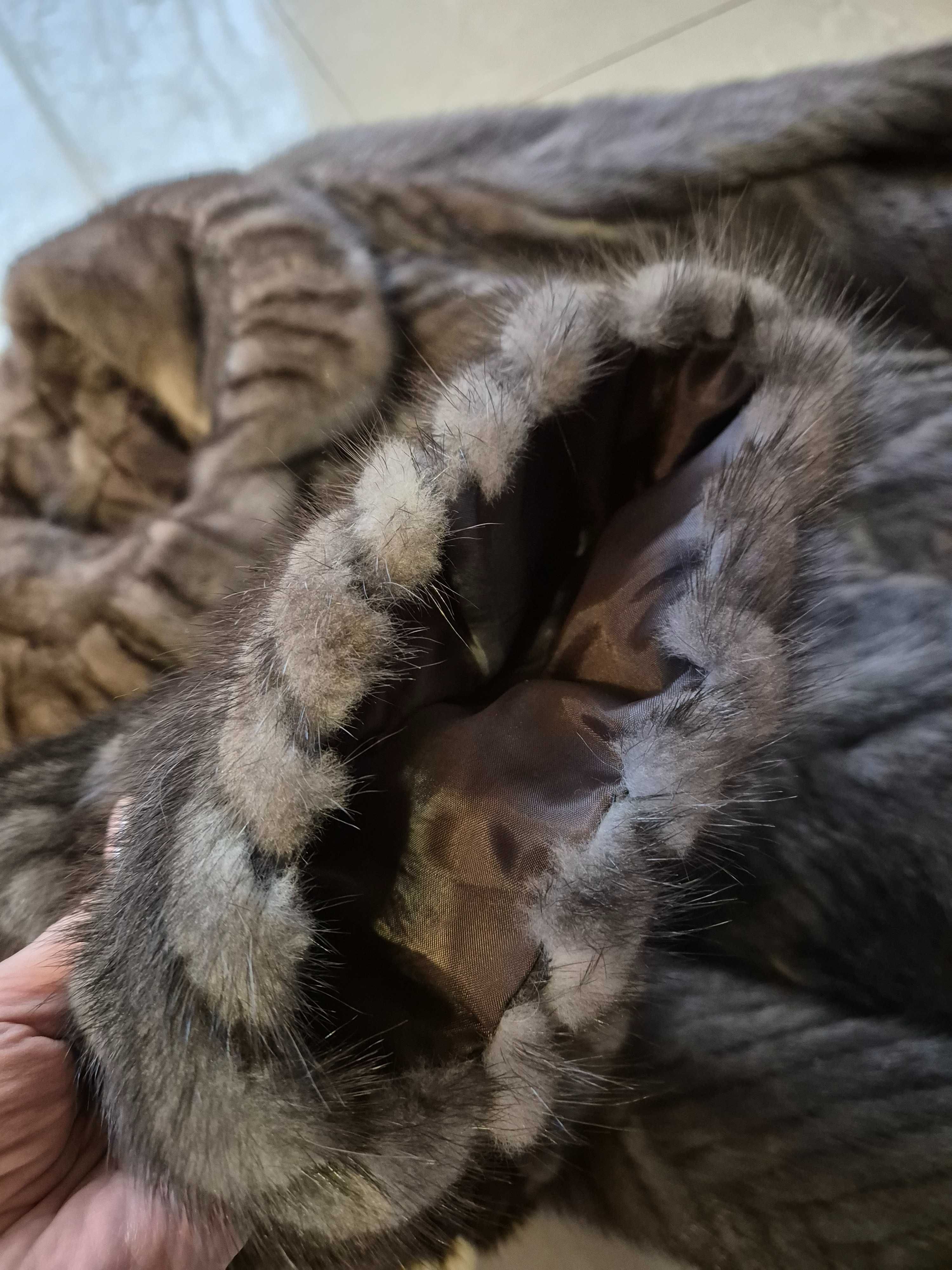 Piękne dlugie futro z norki