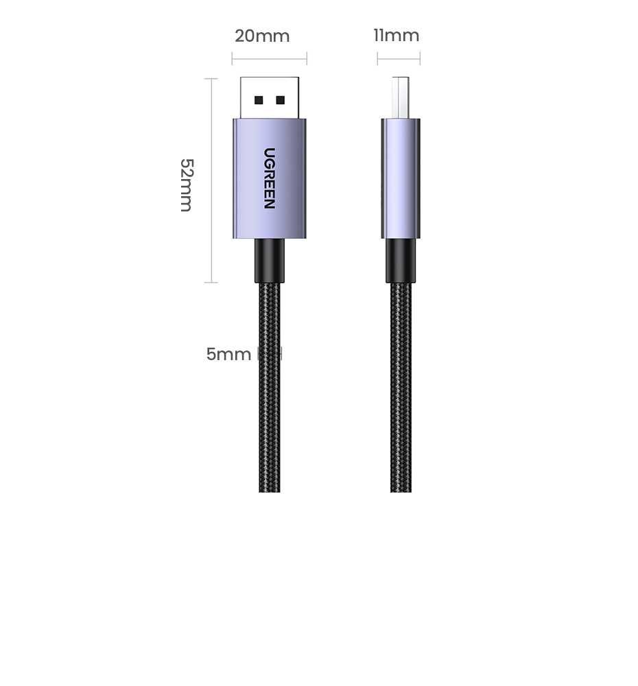 Кабель DisplayPort 2.1 Ugreen