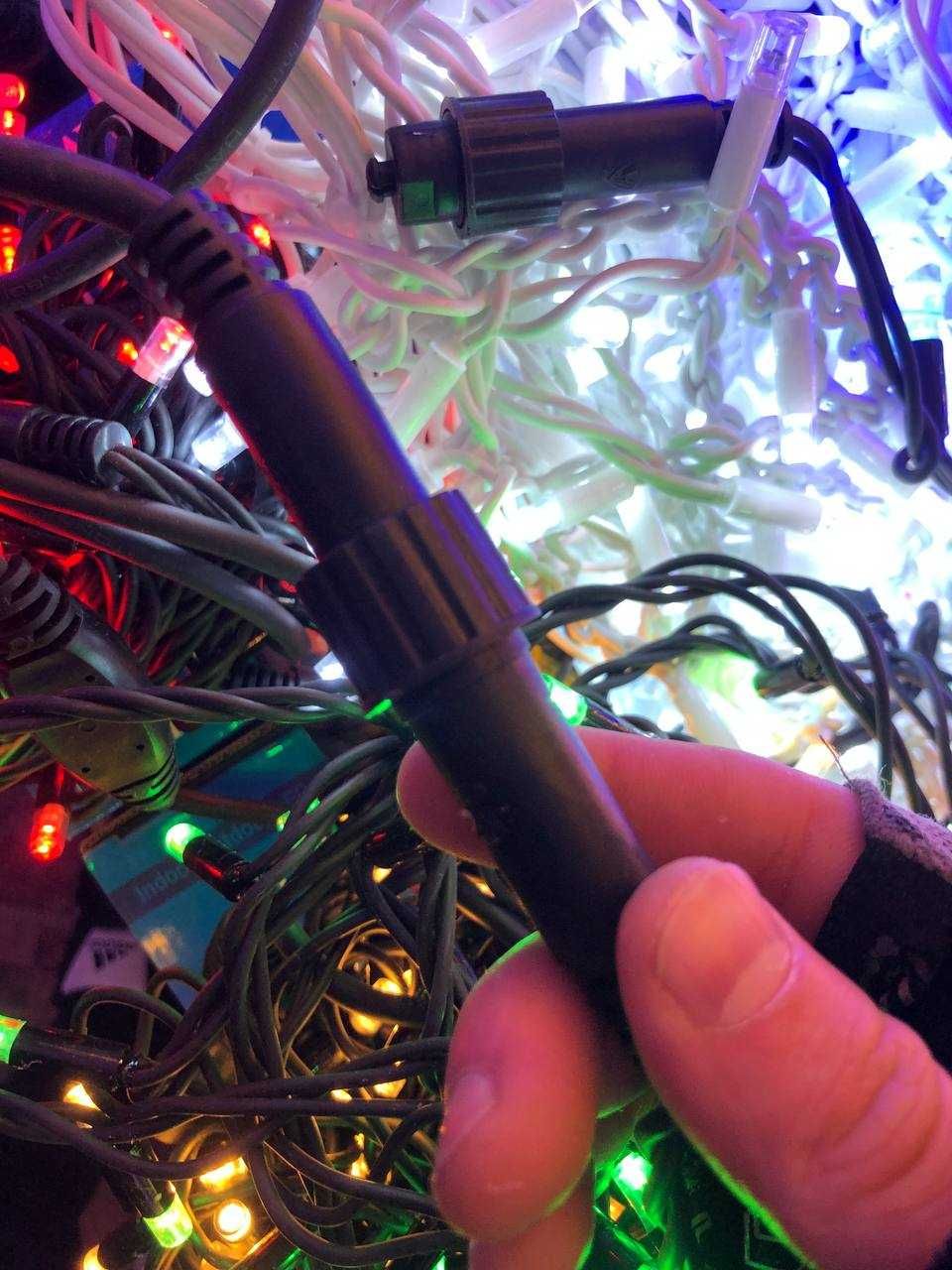 Бахрома уличная IP 44  Гирлянда ЛЮКС качество + Flash Теплый LED MOD_7