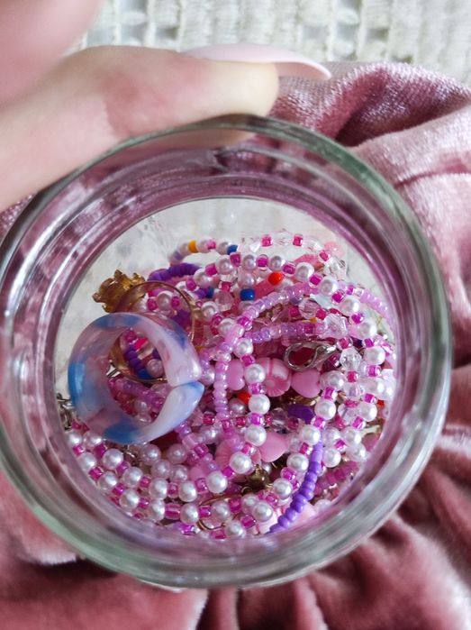 Mystery jewellry jar box z słoik biżuterią zestaw biżuterii summer