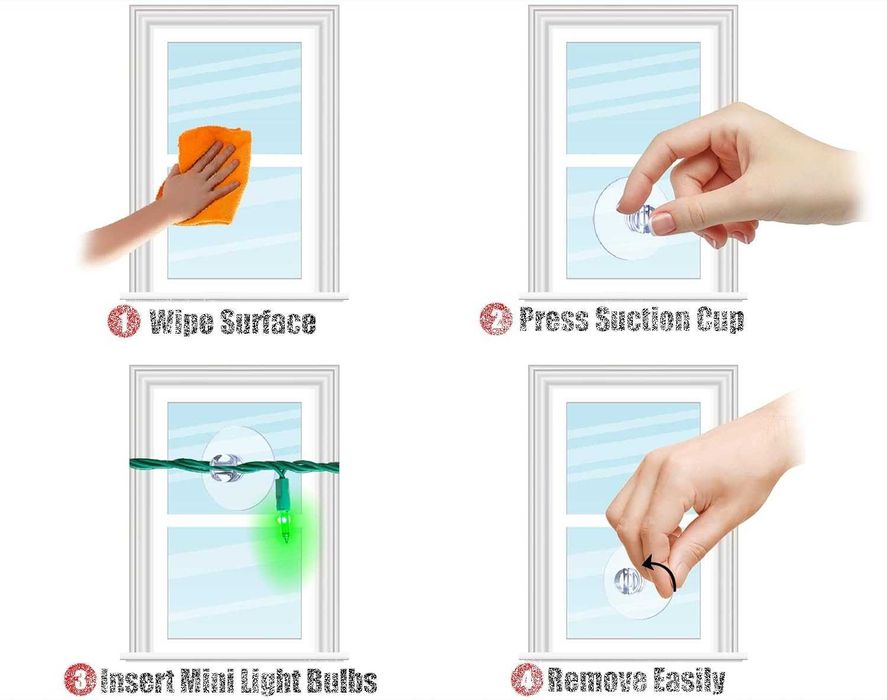 Miuezuth Przyssawki do lampek choinkowych, kwiatów girland 4,5cm 25szt