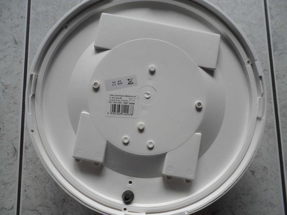 lampa plafon plafoniera sufitowa-ścienna mat. biała śr.  30 cm