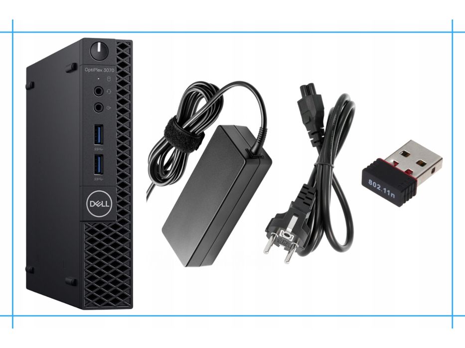 komputer mini pc dell 3070 tiny i5 9gen 512ssd 16gb win11 wydajny