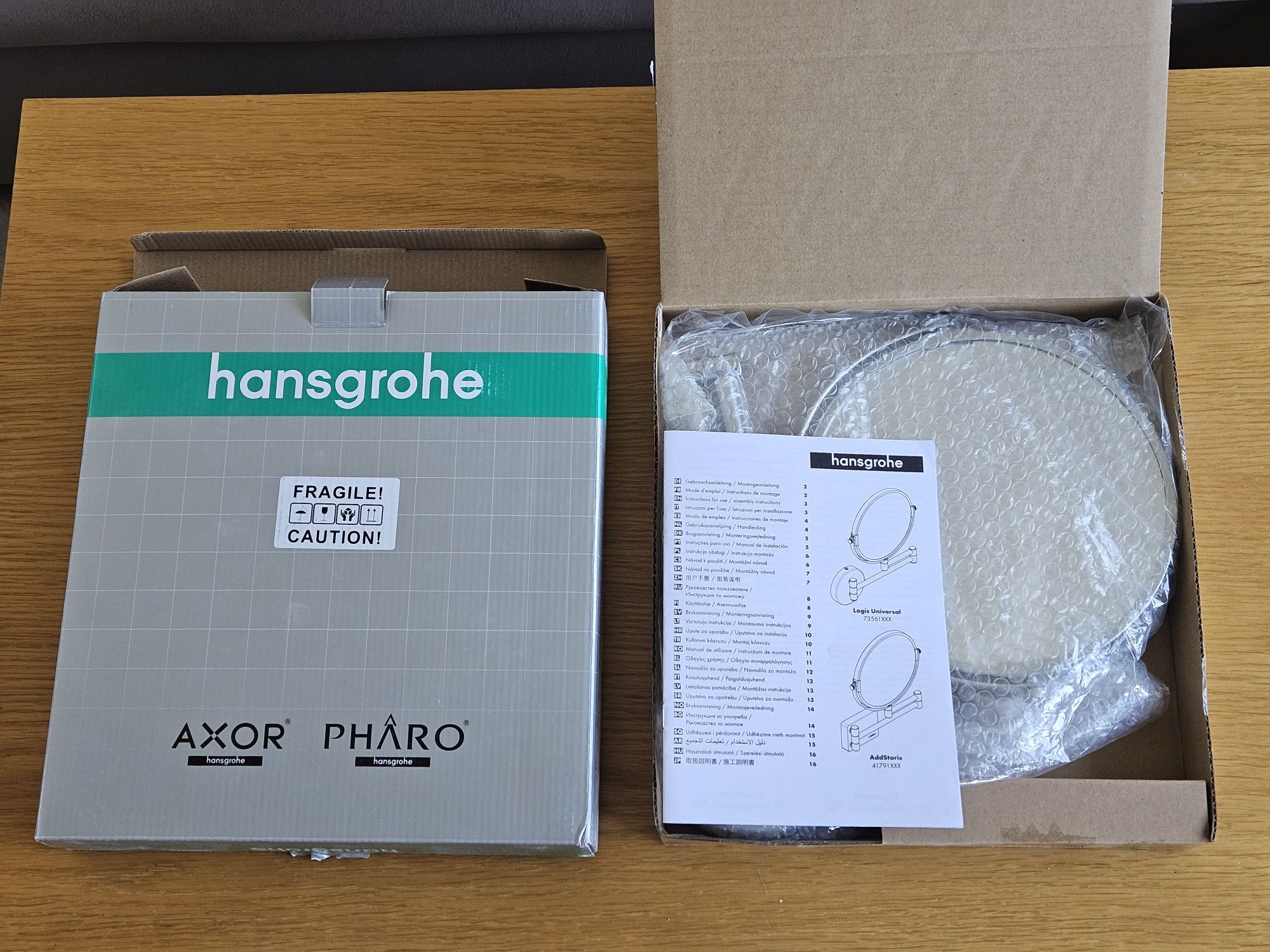 HANSGROHE Logis Universal Lusterko kosmetyczne na ramieniu z uchwytem